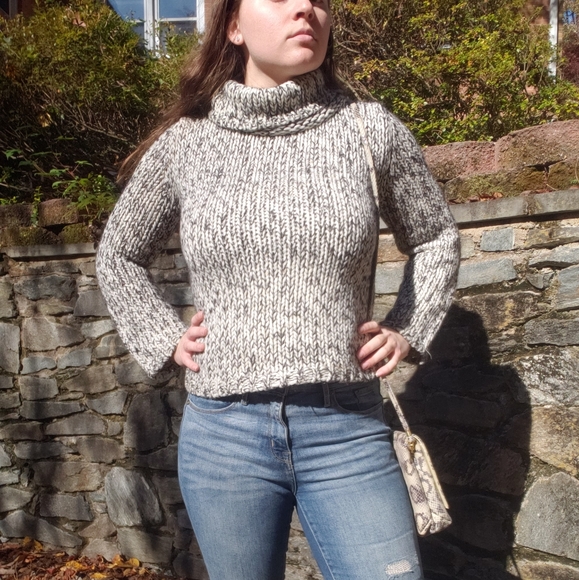 Speckled express medium turtleneck chunky sweater - Picture 3 of 8